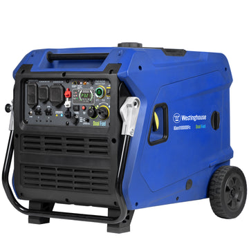 Westinghouse | iGen11000DFc dual fuel portable inverter generator with co sensor front left view shown on a white background