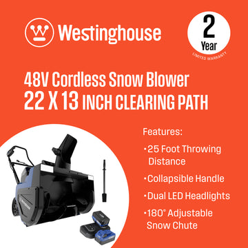 48V 22" Cordless Snow Blower