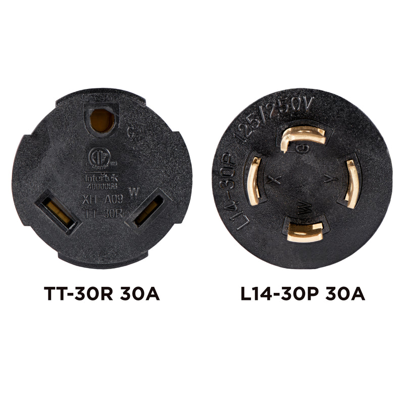 Generator Plug Adapter: 30A 120V L14-30P to TT-30R