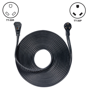 50' Generator Cord: 30A 120V TT-30P to TT-30R