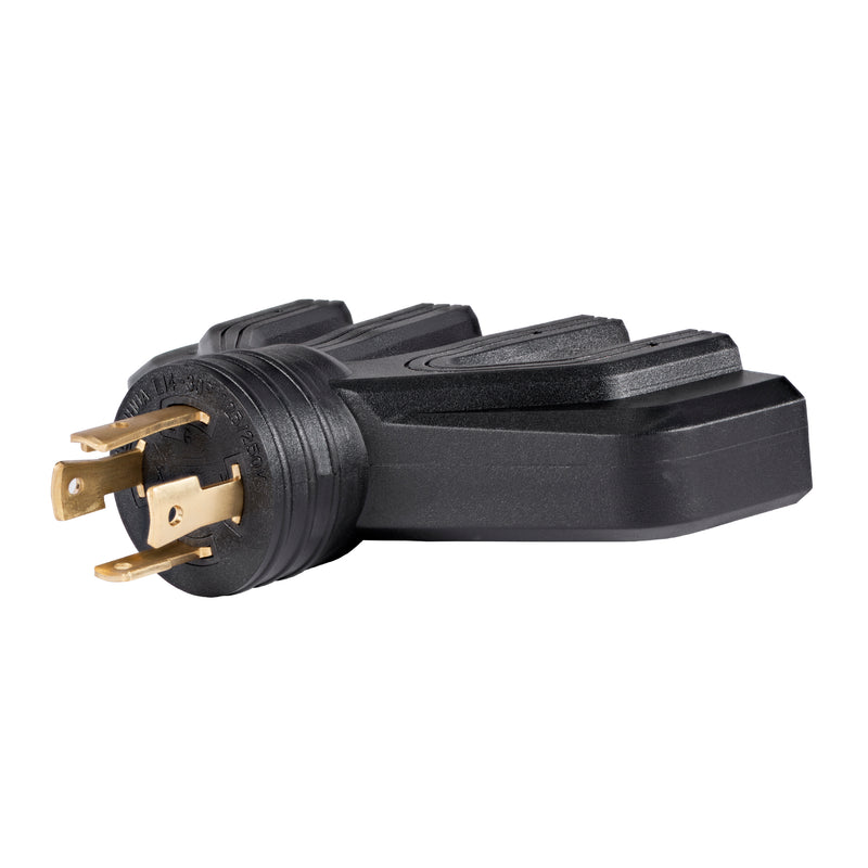 Generator Plug Adapter: 30A 120V L14-30P to (4x) 5-20R