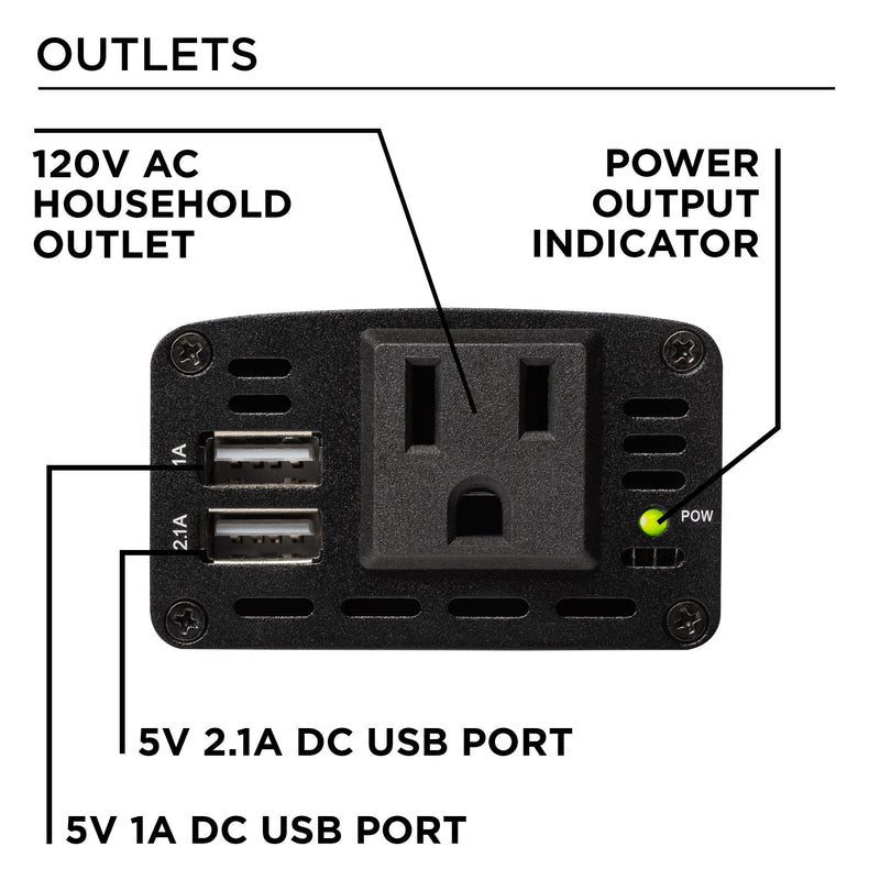 20V Cordless Power Inverter with 2.0 Ah Lithium-Ion Battery and Charger