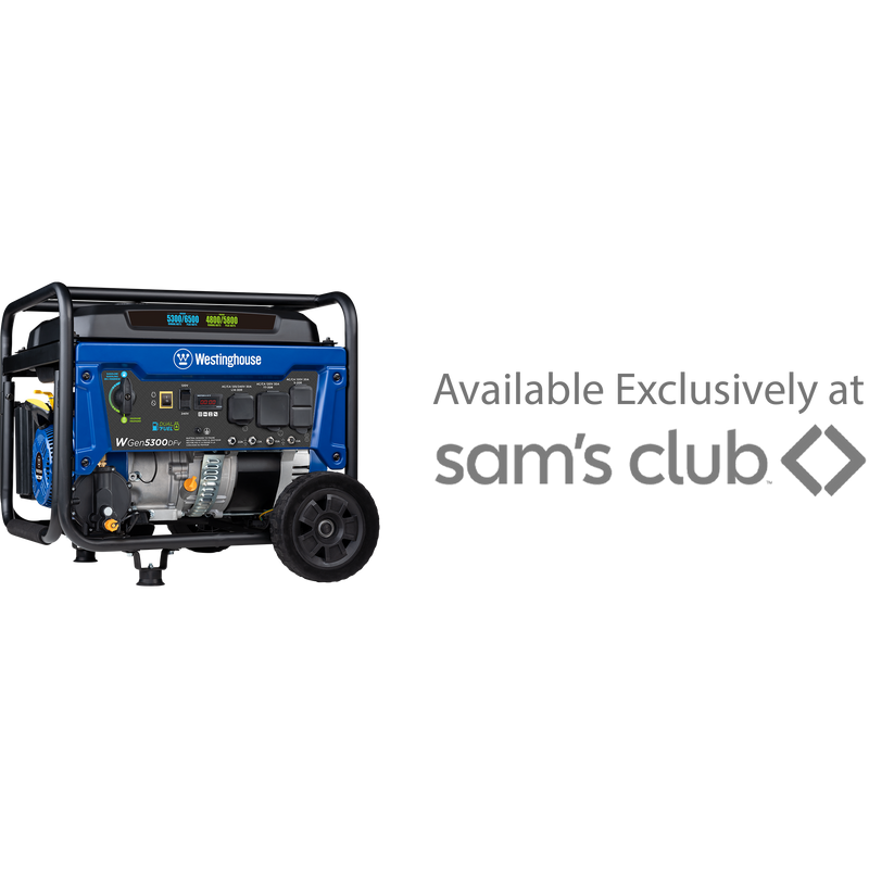 Westinghouse | WGen5300DFv portable generator available exclusively at Sam's Club.