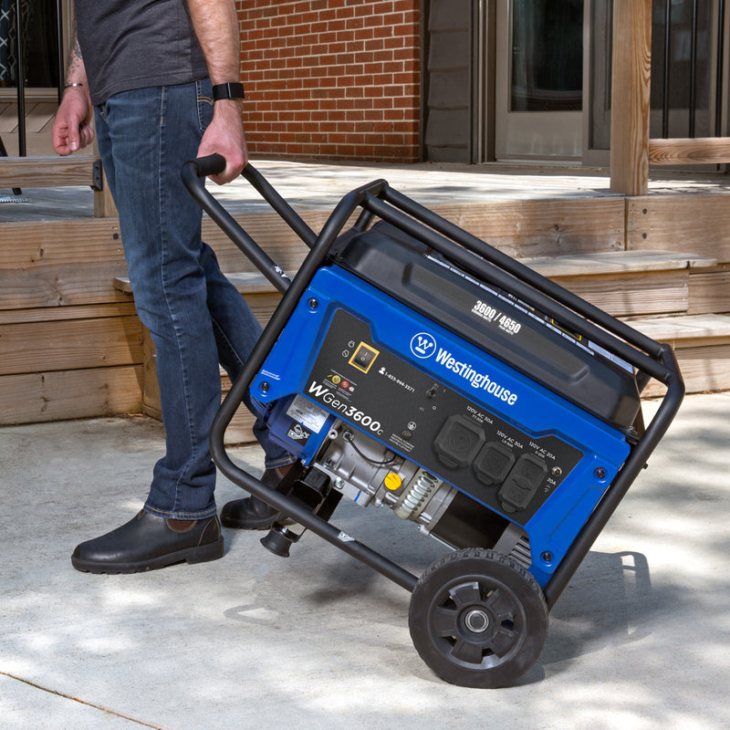 Westinghouse | WGen3600c portable generator being pulled outside 