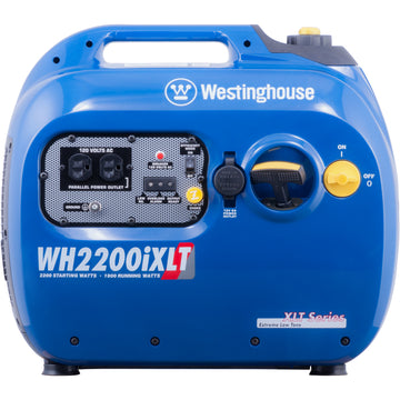 Westinghouse | WH2200iXLT inverter generator main panel on white background.